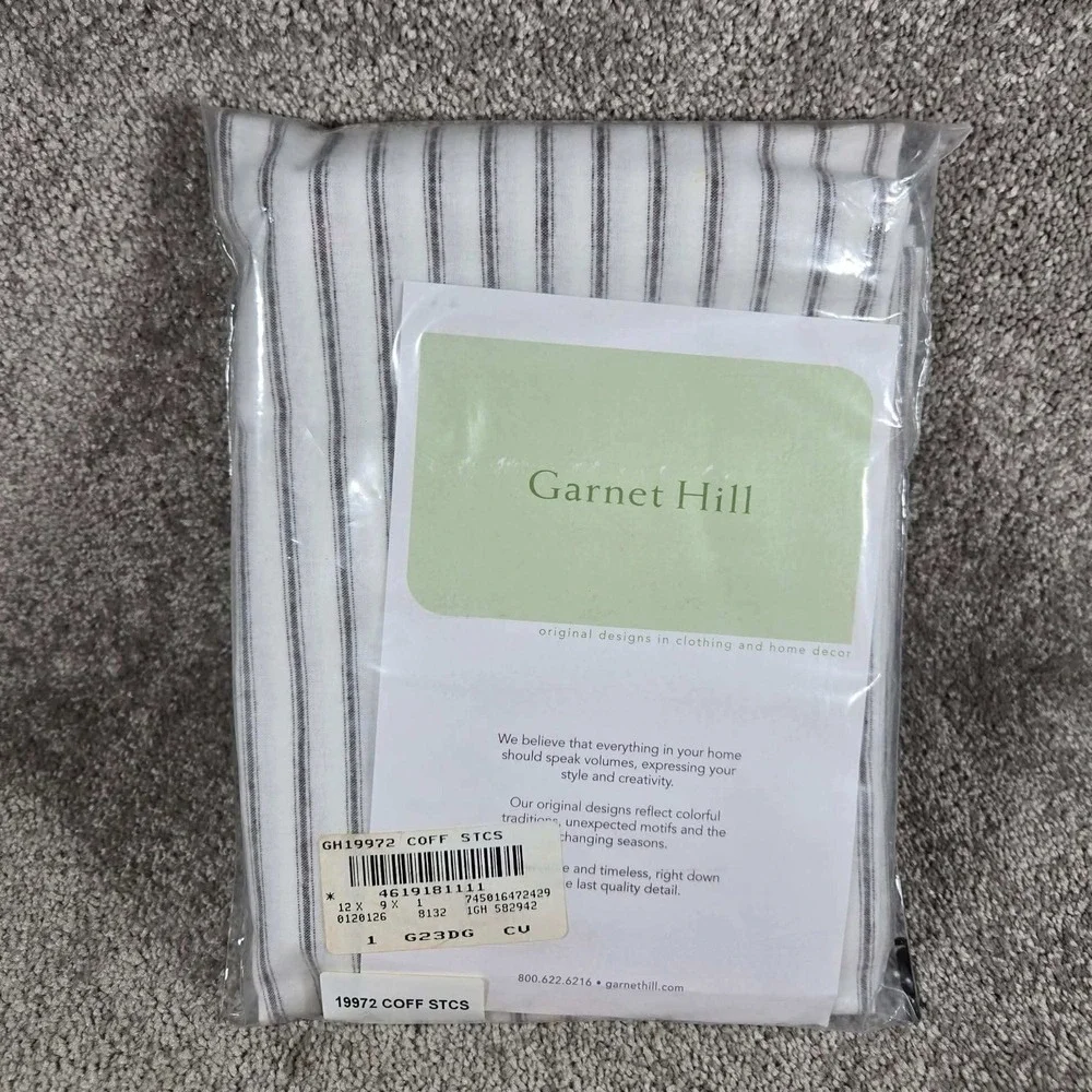 Garnet Hill Standard Pillowcases Paintbrush Ticking Stripe Coffee Farmhouse